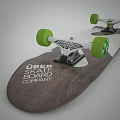 Sports Uber Skateboard with Wooden Deck White Trucks and Green Wheels