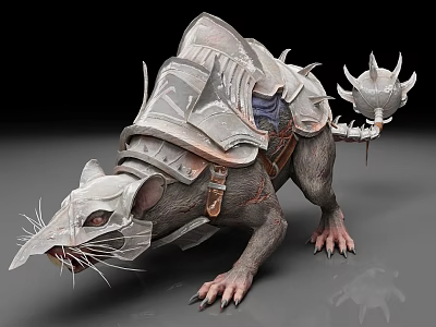 Armored Reptile with Spiked Tail Sharp Claws Saddle and Metallic Armor 3d model