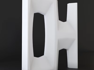 Modern White Geometric Room Divider Design For Interior Space Partition 3d model