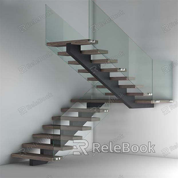 Modern Stairs Glass Stairs model