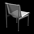 White Contemporary Chair With Mesh Back And Sleek Metal Frame Structure