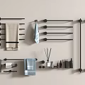Black Bathroom Cabinet Rack With Towel Racks Shelves Towels Aromatherapy Products And Toiletries