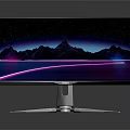 Curved Electronic Monitor With High Definition Display And Sleek Metal Stand