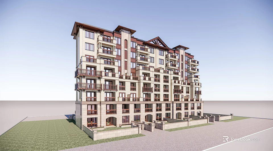 Modern Open Kitchen Interior Design With Spacious Layout And Cabinet Features 3d model