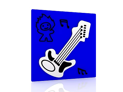 Children's puzzle board doorplate vertical doorplate outdoor panel PE board slider puzzle board slider PE board 3d model