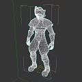 Game Movie Character 3D Model In Purple Outfit With Silver Armor Red Gloves And Helmet