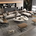 Sofa Coffee Table Combination Sofa Coffee Table Multi-person Corner Sofa Living Room 3d model