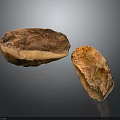 Two Natural Wooden Stone Pieces With Brown Textured Surface And Decorative Look