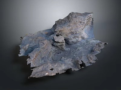 Rocky Natural Terrain with Irregular Rocky Structures and Weathered Surfaces Showing Rugged Landform Features 3d model