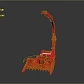 Red Agricultural Machinery With Extended Arm And Bottom Cutting Blades Design Structure