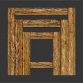 Three Wooden Stools of Different Sizes with Textured Surface and Modern Design