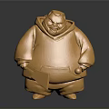 Golden Laughing Buddha Figurine With Chubby Body And Shiny Polished Surface