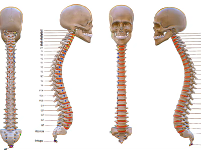 Human Spine Anatomical Model Medical Device With Detailed Vertebrae And Structural Views 3d model