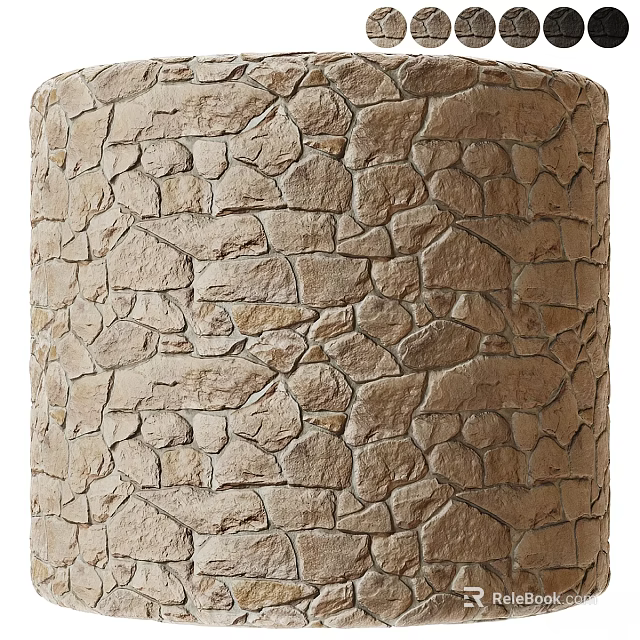 Natural Rough Stone Construction Component With Irregular Pattern And Textured Surface 3d model 