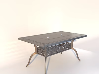 Sturdy Metal Outdoor Table With Ornate Legs And Flat Top Surface Design 3d model