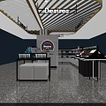 Modern Retail Display Shelves With Desires Brand Products And Glass Showcases In Store