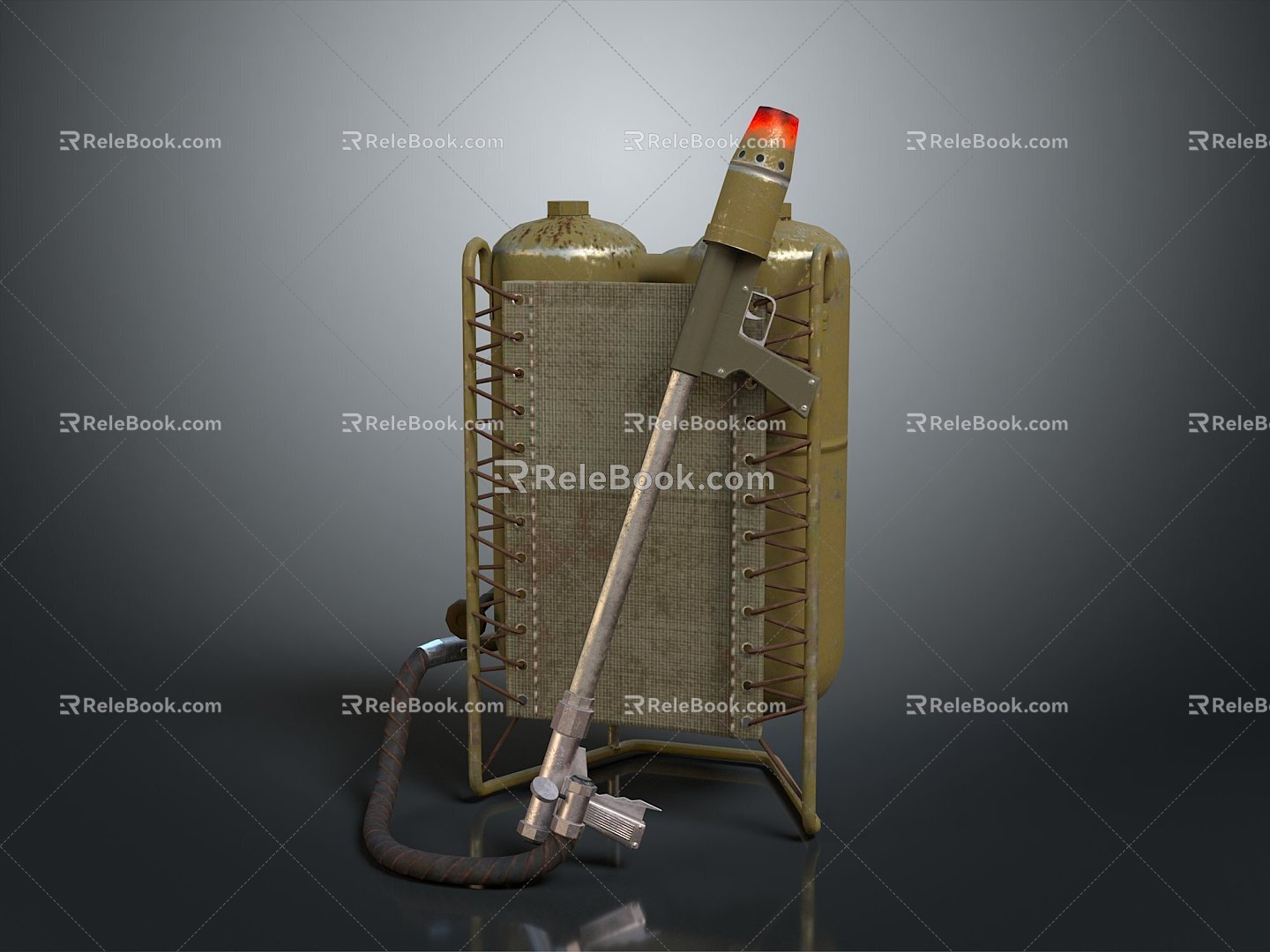 Flame Thrower Flame Gun Homemade Weapon Flamethrower Flame Gun Modern Weapon Hot Weapon Hot Weapon 3d model