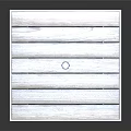 White Wooden Outdoor Side Table Featuring Slatted Top Cross Legs And Round Hole Detail