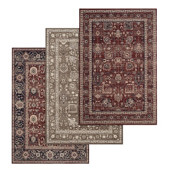 European Carpet Combination Square Carpet Simple Carpet 3d model