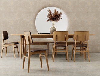 Dining table and chair SU model 3d model