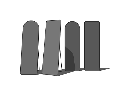 Modern Decorative Mirrors With Different Shapes Arranged In A Stylish 3d model