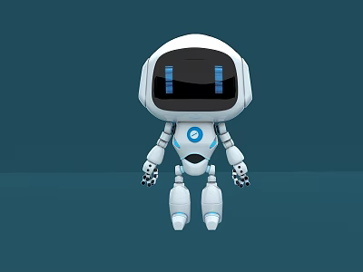 Cartoon robot with binding cartoon future robot 3d model