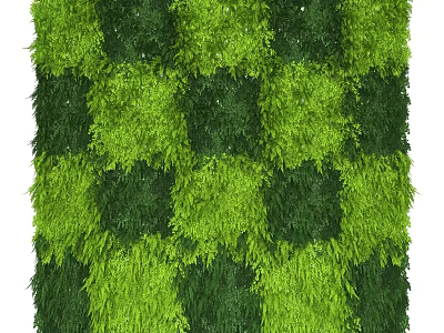 Living Plant Wall with Lush Green Checkerboard Pattern for Modern Indoor Space Decoration 3d model