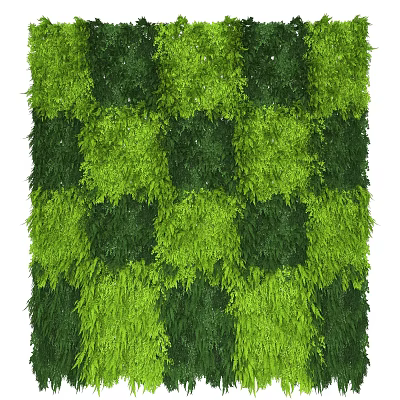 Living Plant Wall with Lush Green Checkerboard Pattern for Modern Indoor Space Decoration 3d model