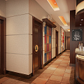 American Restaurant Luxury Hotel Lobby 3d model