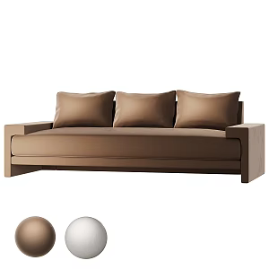 Modern Simple Double Sofa Simple Double Sofa 3d model