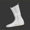 White High Top Sneakers With Sleek Design Laces And Reflective Finish