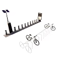 Bicycle Parking Area with Solar Powered Streetlights and Secure Racks 3d model