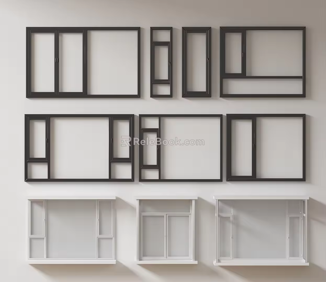 Modern windows combination windows glass windows floor-to-ceiling windows balcony windows bay windows bedroom windows sliding windows casement windows doors and windows 3d model