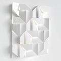 White Geometric 3D Wall Decor With Modern Minimalist Design For Interior Decoration 3d model