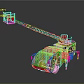 Red White Fire Rescue Utility Vehicle Equipped With Extendable Ladder For Emergency Rescue