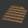 Delicious Chocolate Bar With Smooth Surface And Square Pieces On Dark Background 3d model