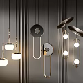 Stylish Modern Pendant Lights Geometric Design Gold Black Metal Circular Shades