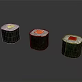 Fresh Colorful Maki Sushi Rolls With Different Toppings On Gray Background