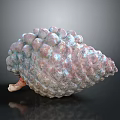 Natural Pine Cone With Pinkish Gray And Blue Bumpy Textured Surface And Scaly Details