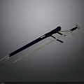 Traditional Decorative Sword With Dark Blue Scabbard And Silver Blade