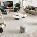 Modern Luxury Living Room Interior With Sofa Coffee Table Set Throw Pillows And Accent Chairs