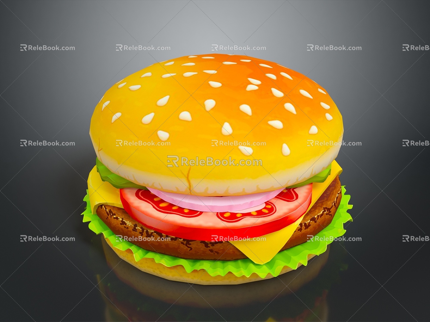 lunch sandwich hamburger hamburger western lunch western cartoon lunch 3d model