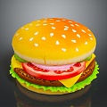 lunch sandwich hamburger hamburger western lunch western cartoon lunch 3d model