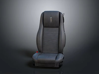 Modern Black Car Seat With Striped Design And Leather Upholstery Features 3d model