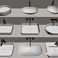 Modern Ceramic Countertop Washbasins Featuring Round Square Oval Shapes And Black Faucets