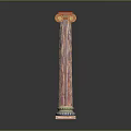 European Roman Column Stone Column Stone Column Old Stone Column 3d model
