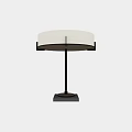Modern Table Lamp With White Lampshade Metal Stand And Square Base