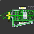 Blue Trailer Mounted Equipment With Silver Auger Conveyor And Wheels