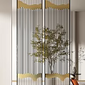Modern Room Dividers With Sleek Metal Frames Glass Panels And Indoor Plants