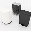 Public Facilities Trash Bins Featuring Pedal Operated Round And Square Designs In White Black Colors